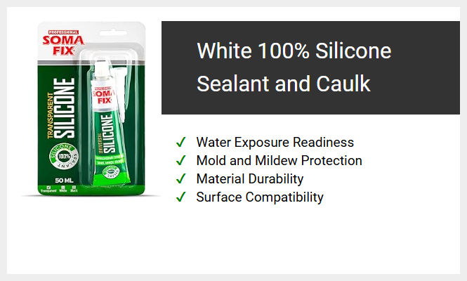 White 100% Silicone Sealant and Caulk