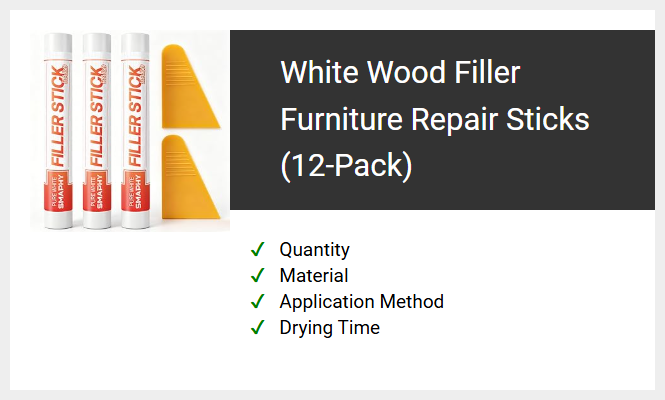 White Wood Filler Furniture Repair Sticks (12-Pack)