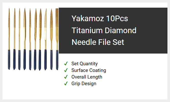 Yakamoz 10Pcs Titanium Diamond Needle File Set
