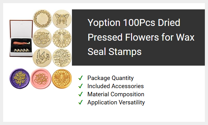 Yoption 100Pcs Dried Pressed Flowers for Wax Seal Stamps
