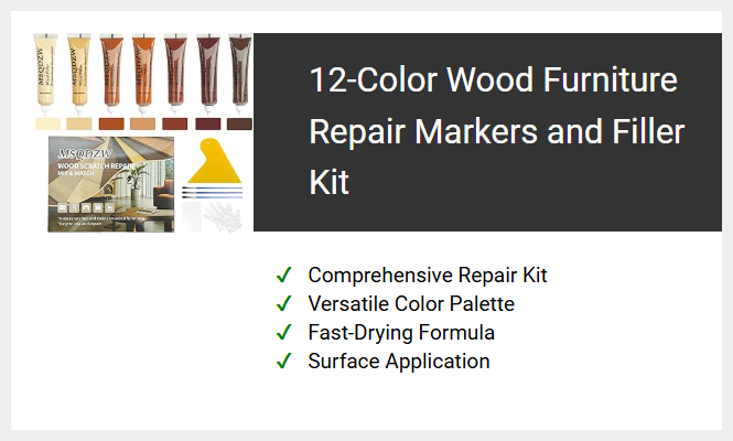 12-Color Wood Furniture Repair Markers and Filler Kit