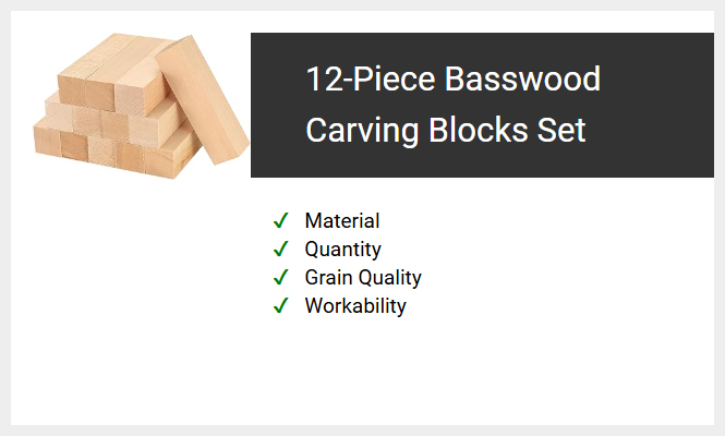 12-Piece Basswood Carving Blocks Set