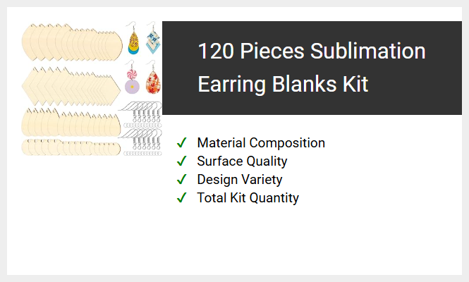 120 Pieces Sublimation Earring Blanks Kit