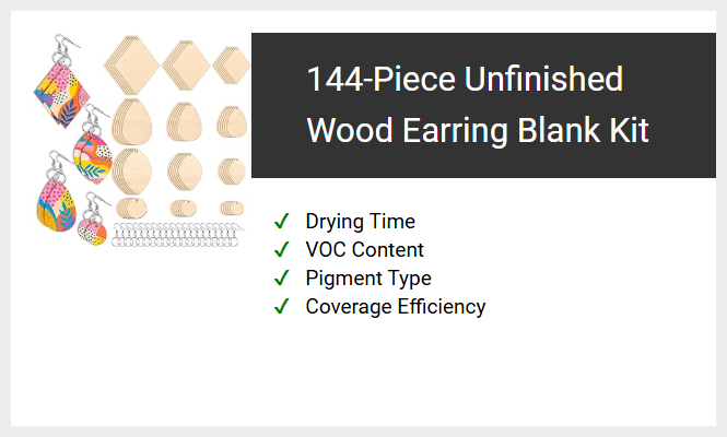 144-Piece Unfinished Wood Earring Blank Kit
