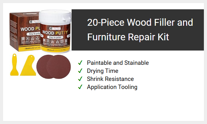 20-Piece Wood Filler and Furniture Repair Kit