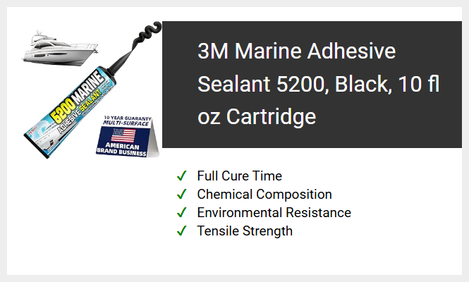 3M Marine Adhesive Sealant 5200, Black, 10 fl oz Cartridge