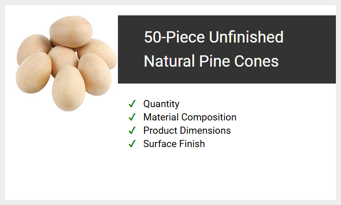 50-Piece Unfinished Natural Pine Cones