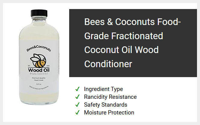 Bees & Coconuts Food Grade Fractionated Coconut Oil Wood Conditioner