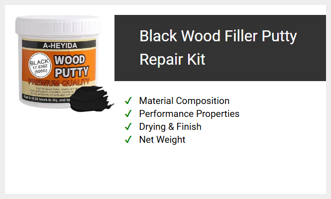 Black Wood Filler Putty Repair Kit