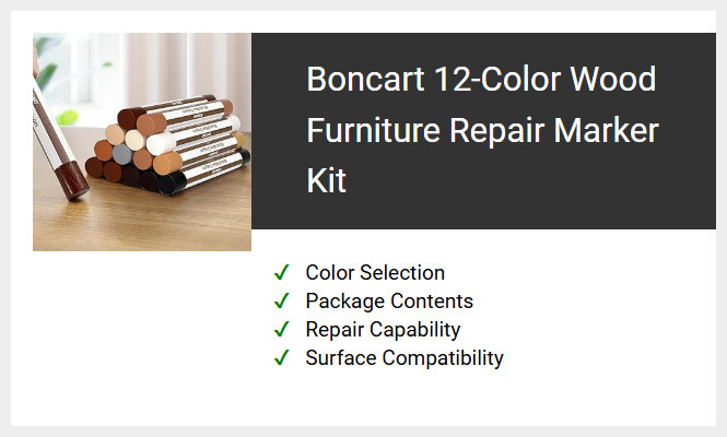 Boncart 12-Color Wood Furniture Repair Marker Kit