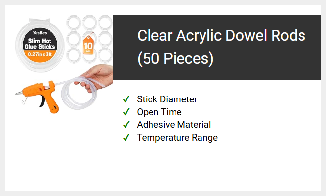 Clear Acrylic Dowel Rods (50 Pieces)