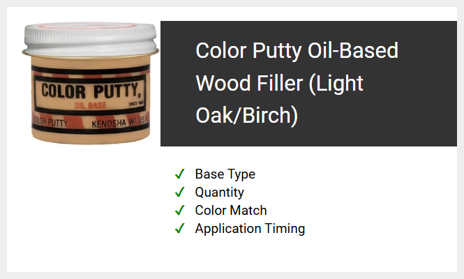 Color Putty Oil-Based Wood Filler (Light Oak/Birch)