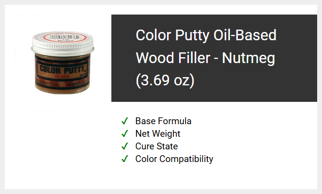 Color Putty Oil-Based Wood Filler - Nutmeg (3.69 oz)