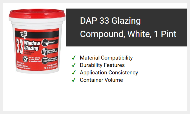 DAP 33 Glazing Compound, White, 1 Pint