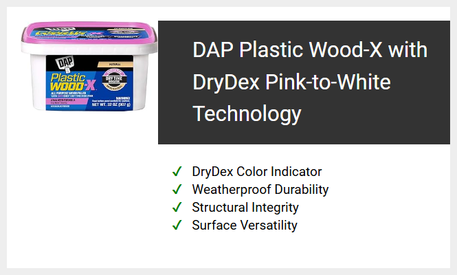 DAP Plastic Wood-X with DryDex Pink-to-White Technology
