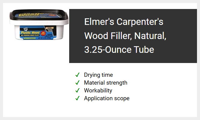 Elmer's Carpenter's Wood Filler, Natural, 3.25-Ounce Tube