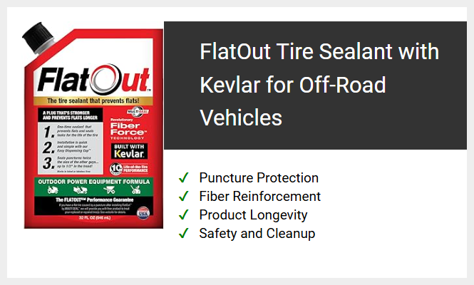 FlatOut Tire Sealant with Kevlar for Off-Road Vehicles
