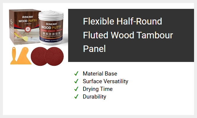 Flexible Half-Round Fluted Wood Tambour Panel