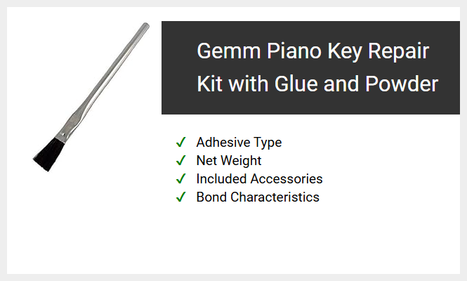 Gemm Piano Key Repair Kit with Glue and Powder