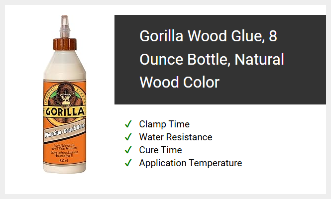 Gorilla Wood Glue, 8 Ounce Bottle, Natural Wood Color
