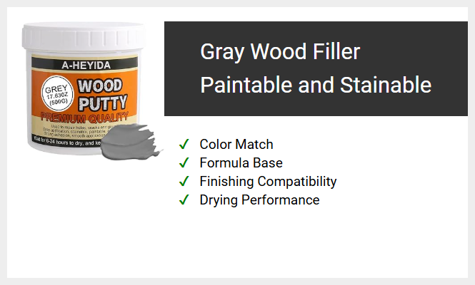 Gray Wood Filler Paintable and Stainable