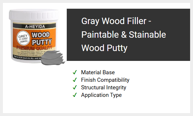 Gray Wood Filler - Paintable & Stainable Wood Putty