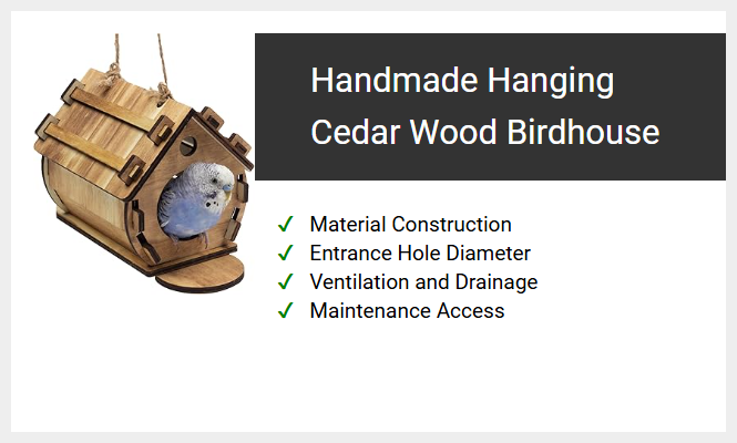 Handmade Hanging Cedar Wood Birdhouse