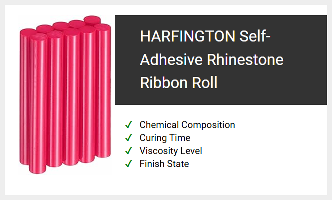 HARFINGTON Self-Adhesive Rhinestone Ribbon Roll