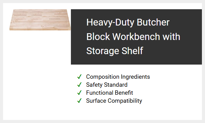Heavy-Duty Butcher Block Workbench with Storage Shelf
