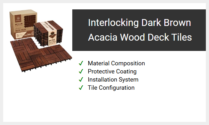 Interlocking Dark Brown Acacia Wood Deck Tiles