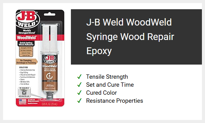 J-B Weld WoodWeld Syringe Wood Repair Epoxy
