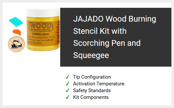 JAJADO Wood Burning Stencil Kit with Scorching Pen and Squeegee