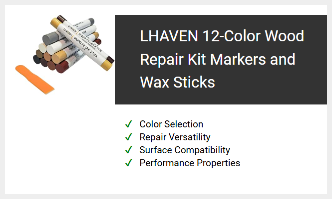 LHAVEN 12-Color Wood Repair Kit Markers and Wax Sticks