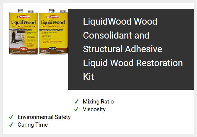 LiquidWood Wood Consolidant and Structural Adhesive Liquid Wood Restoration Kit