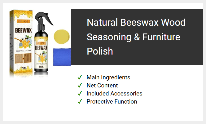 Natural Beeswax Wood Seasoning & Furniture Polish