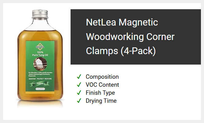 NetLea Magnetic Woodworking Corner Clamps (4-Pack)