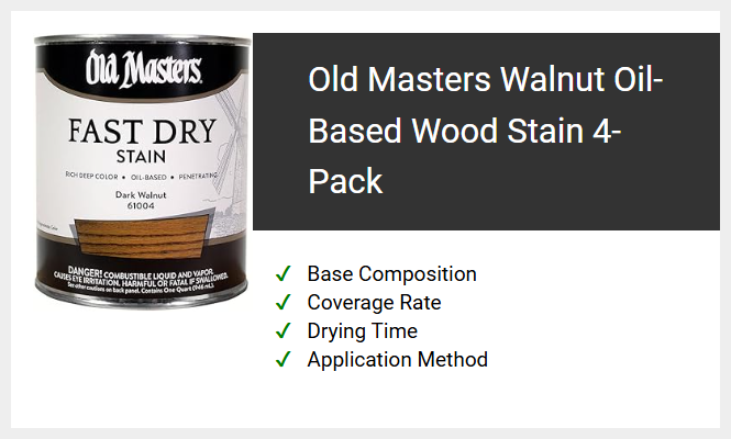 Old Masters Walnut Oil-Based Wood Stain 4-Pack