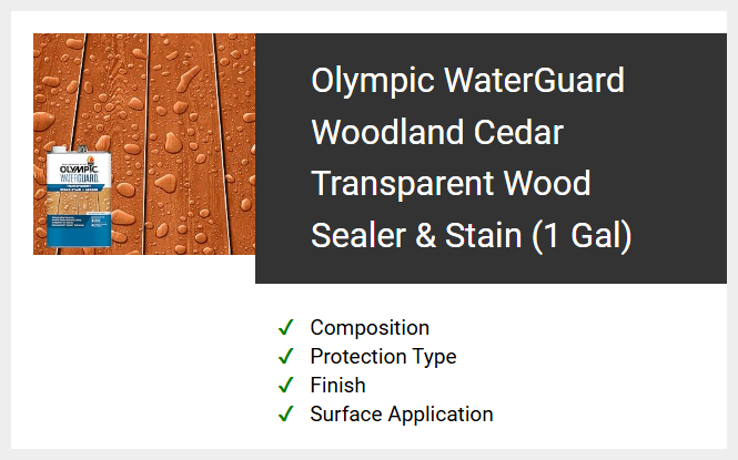 Olympic WaterGuard Woodland Cedar Transparent Wood Sealer & Stain (1 Gal)
