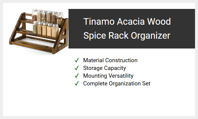 Tinamo Acacia Wood Spice Rack Organizer