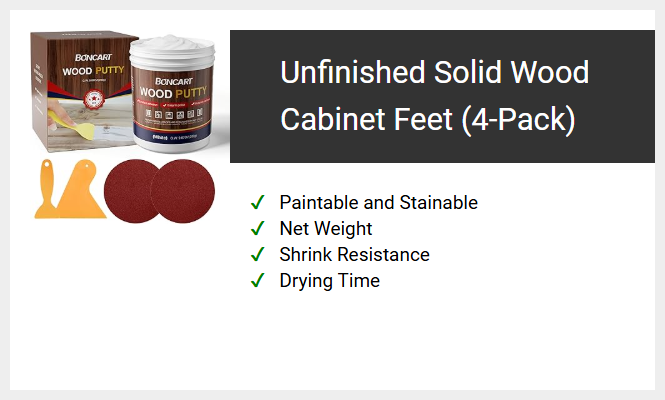 Unfinished Solid Wood Cabinet Feet (4-Pack)