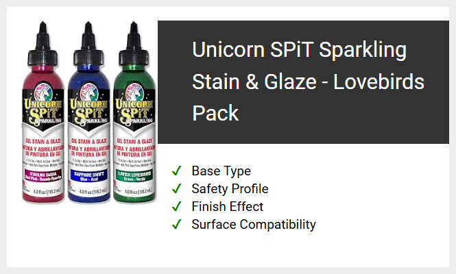 Unicorn SPiT Sparkling Stain & Glaze - Lovebirds Pack