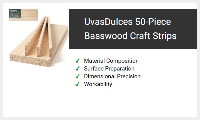 UvasDulces 50-Piece Basswood Craft Strips
