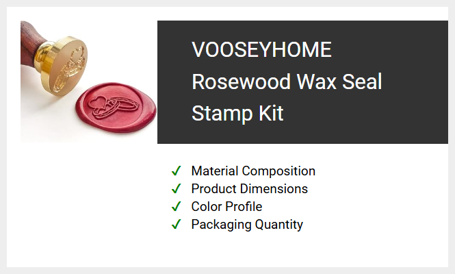 VOOSEYHOME Rosewood Wax Seal Stamp Kit