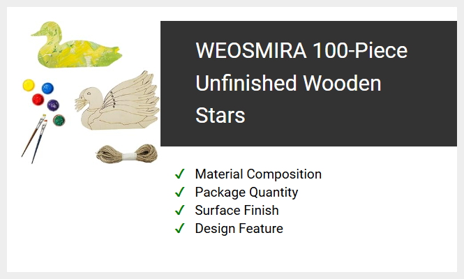 WEOSMIRA 100-Piece Unfinished Wooden Stars