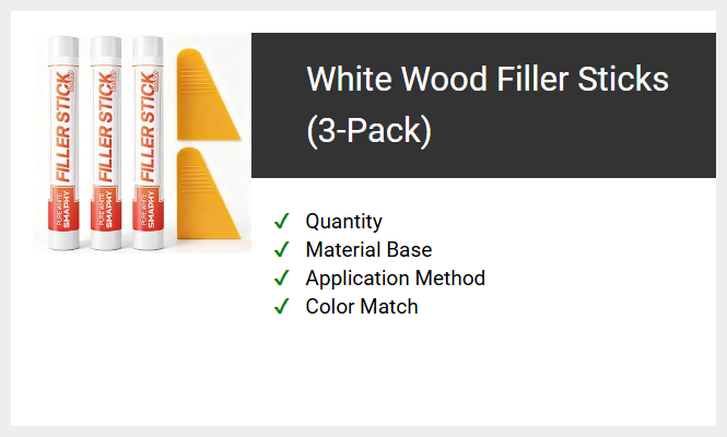 White Wood Filler Sticks (3-Pack)