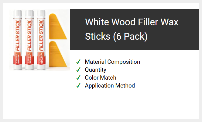 White Wood Filler Wax Sticks (6 Pack)