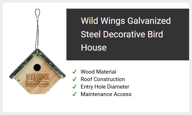 Wild Wings Galvanized Steel Decorative Bird House