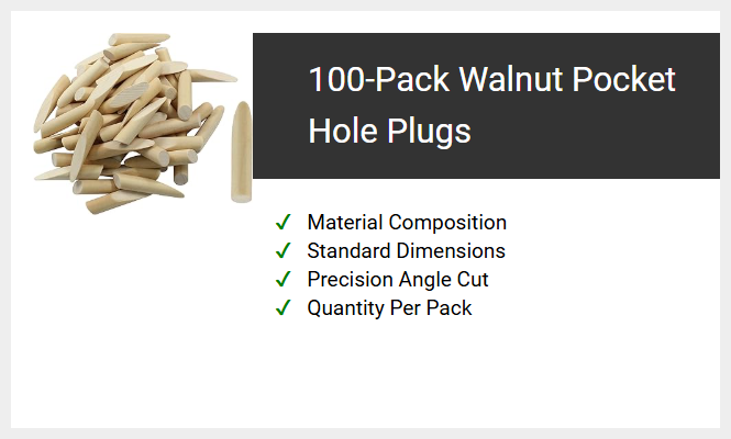 100-Pack Walnut Pocket Hole Plugs