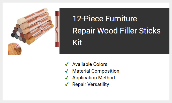 12-Piece Furniture Repair Wood Filler Sticks Kit