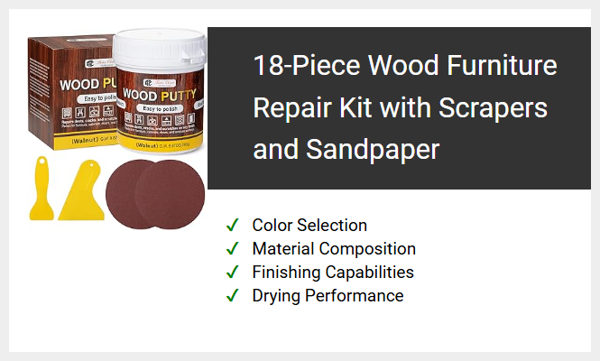 18-Piece Wood Furniture Repair Kit with Scrapers and Sandpaper